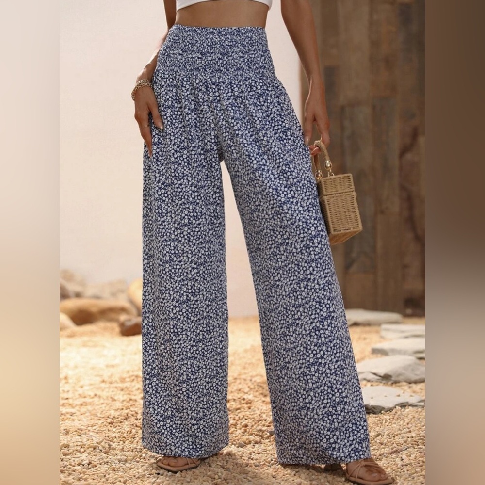 Floral Wide Leg Pants